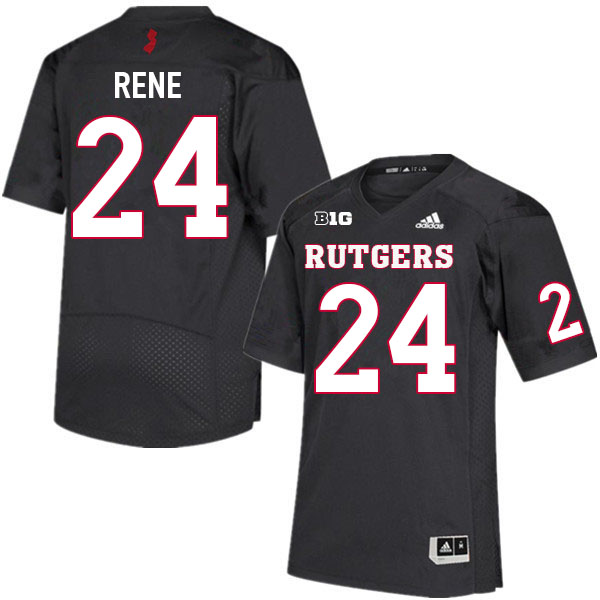 Men #24 Patrice Rene Rutgers Scarlet Knights College Football Jerseys Sale-Black